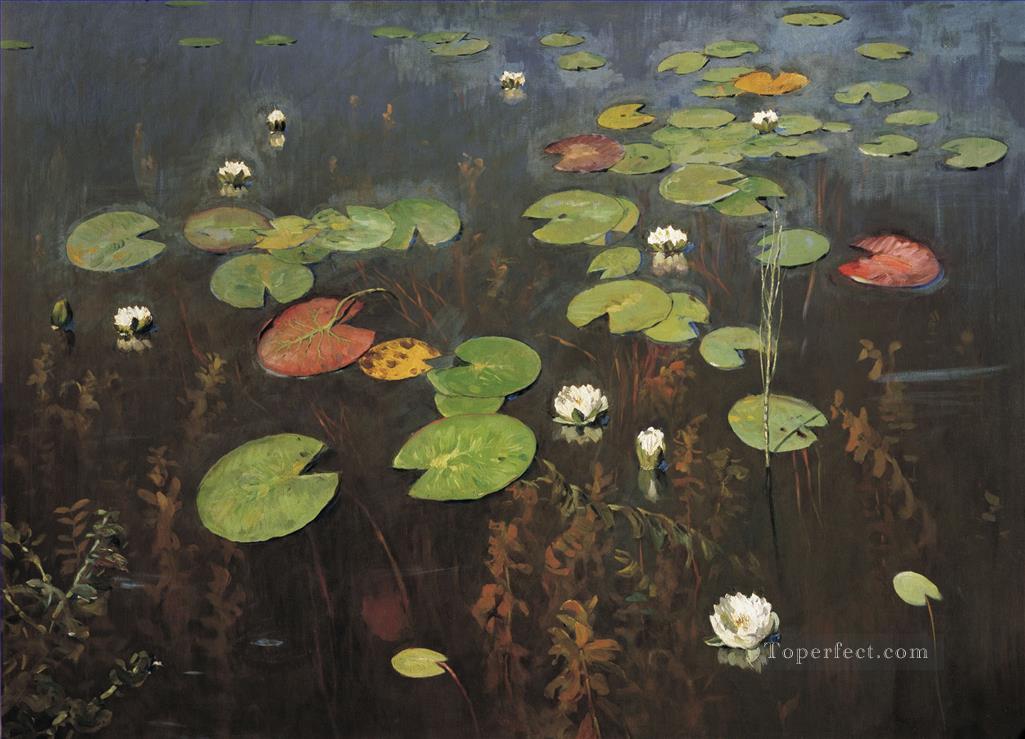 スイレン アイザック レヴィタンの花油絵